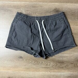 Vuori Ripstop Shorts Small Gray VW385 Drawstring Zip Pockets Logo Raw Hem